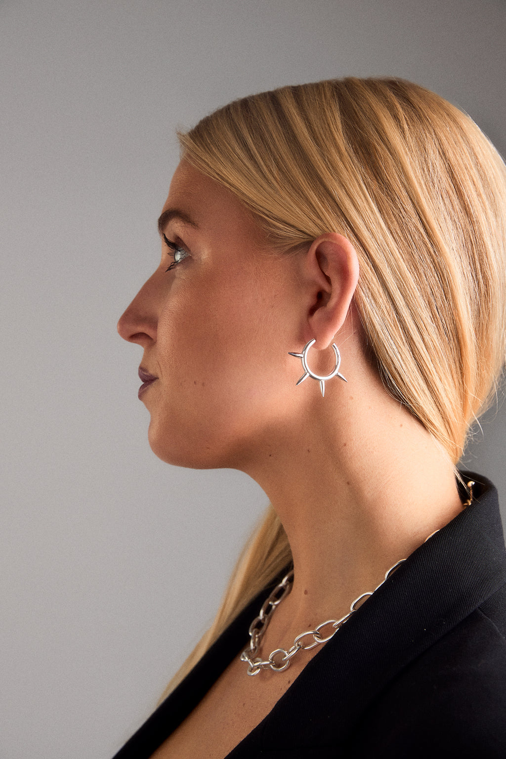 Rockörhänge + chunky chain halsband